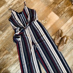 Wide leg Striped Jumpsuit